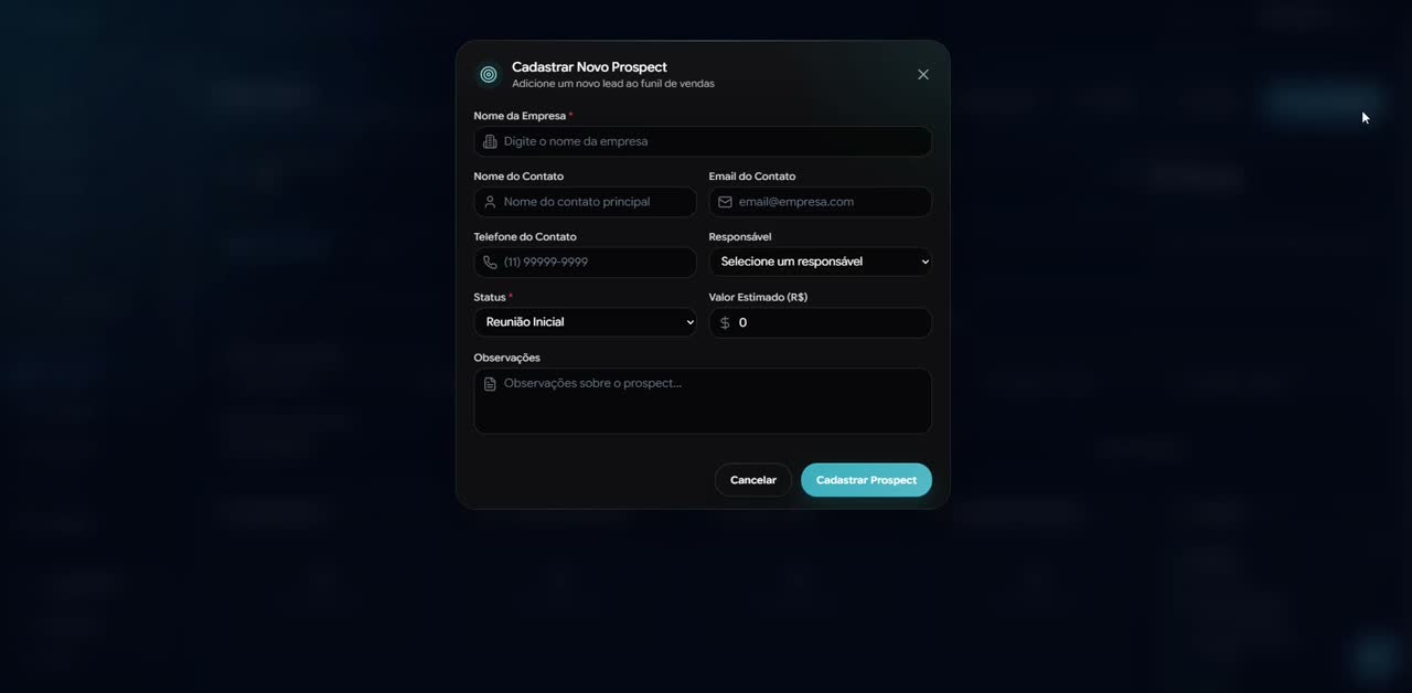 Tela da Falcodesk com propostas e orçamentos assistidos por IA